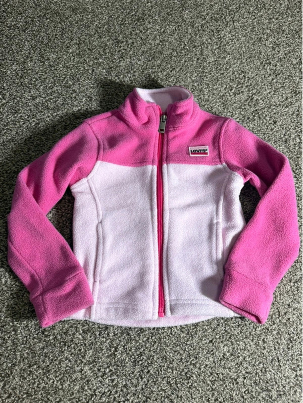 Levi’s Girls 3T Pink Colorblock Full Zip Fleece Jacket 92-98 cm